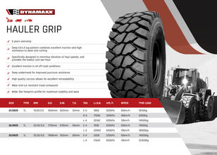 nový pneumatika pre čelný nakladač Dynamaxx 23.5R25 HAULER GRIP E4/L4 185B/170A8/201A2 TL