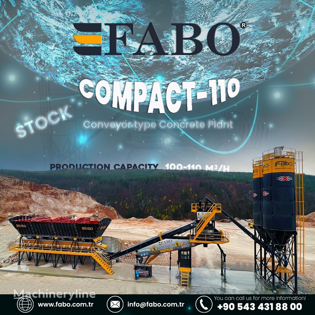 nový betonáreň FABO COMPACT-110 CONCRETE PLANT | CONVEYOR TYPE