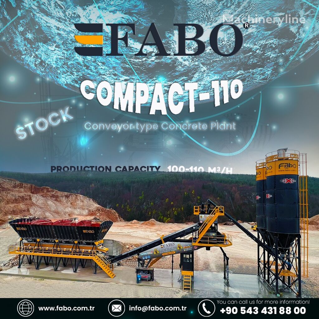 nový betonáreň FABO  COMPACT-110 CONCRETE PLANT | CONVEYOR TYPE