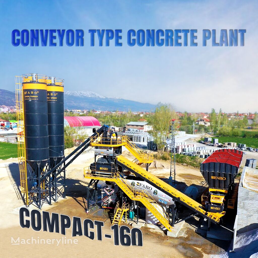 nový betonáreň FABO  COMPACT-160 CONCRETE PLANT | CONVEYOR TYPE | Ready in Stock