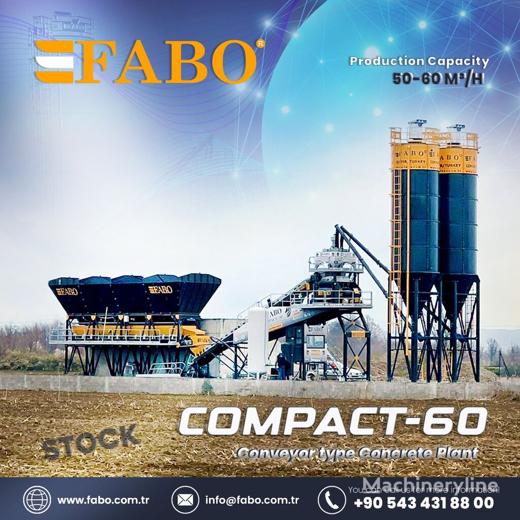 nový betonáreň FABO COMPACT-60 CONCRETE PLANT | CONVEYOR TYPE
