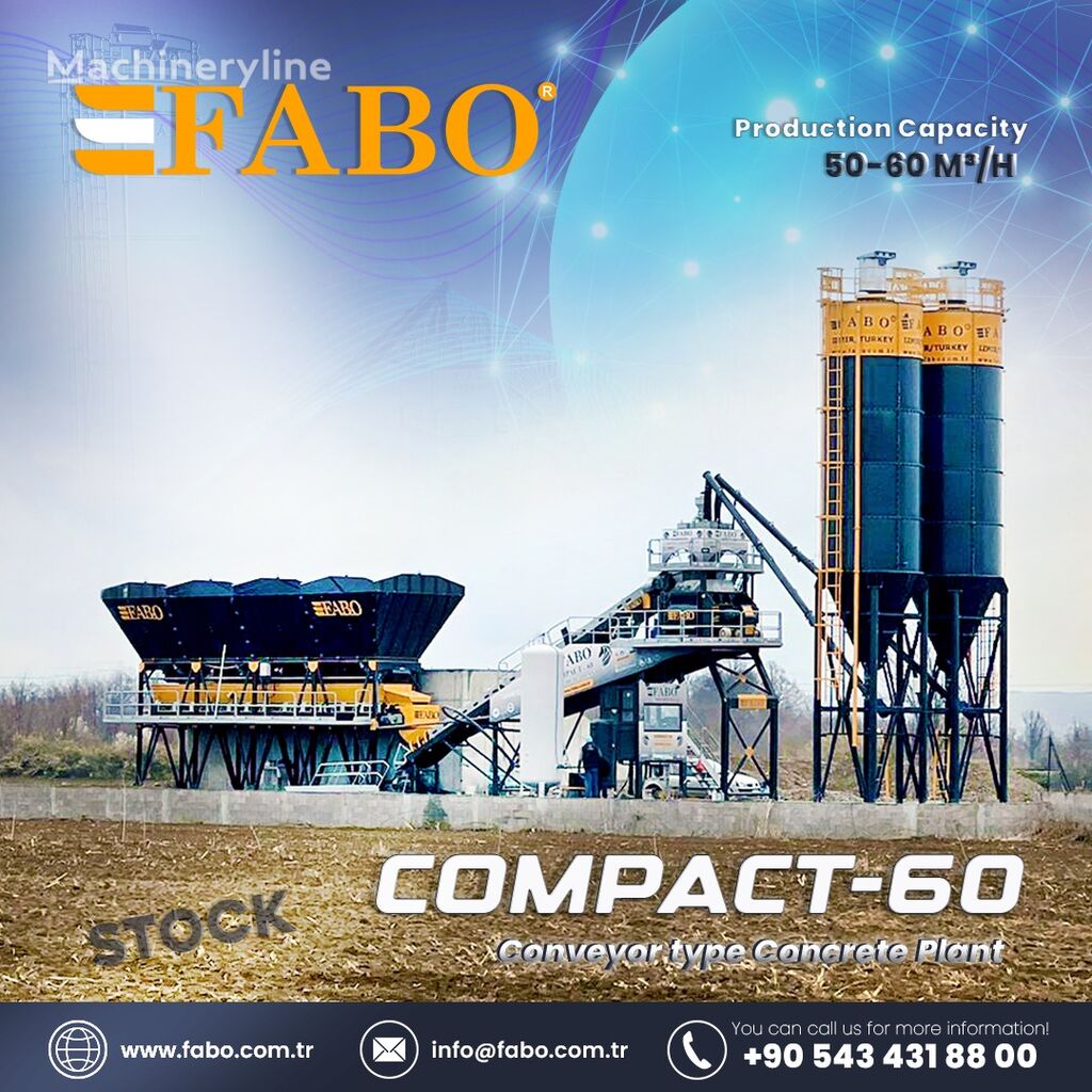 nový betonáreň FABO COMPACT-60 CONCRETE PLANT | CONVEYOR TYPE