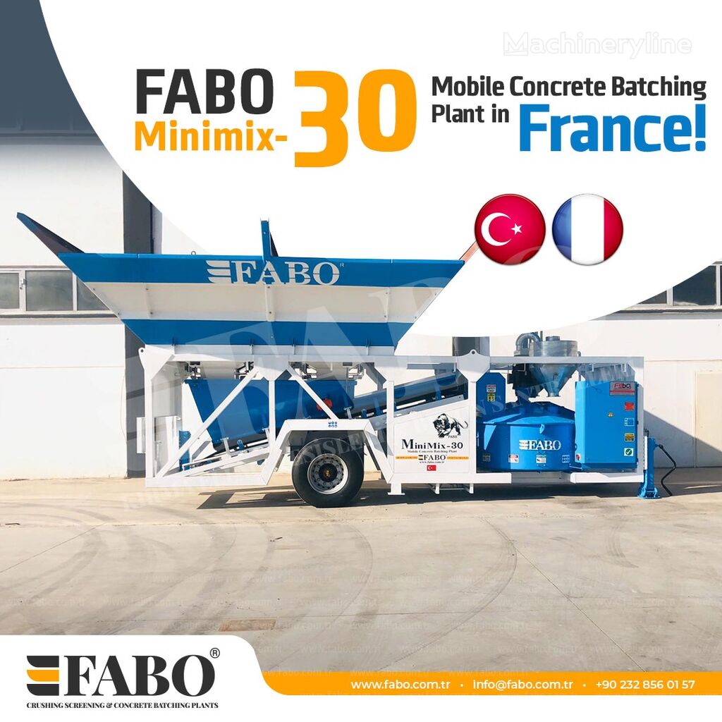 nový betonáreň FABO MOBILE CONCRETE PLANT CONTAINER TYPE 30 M3/H FABO MINIMIX