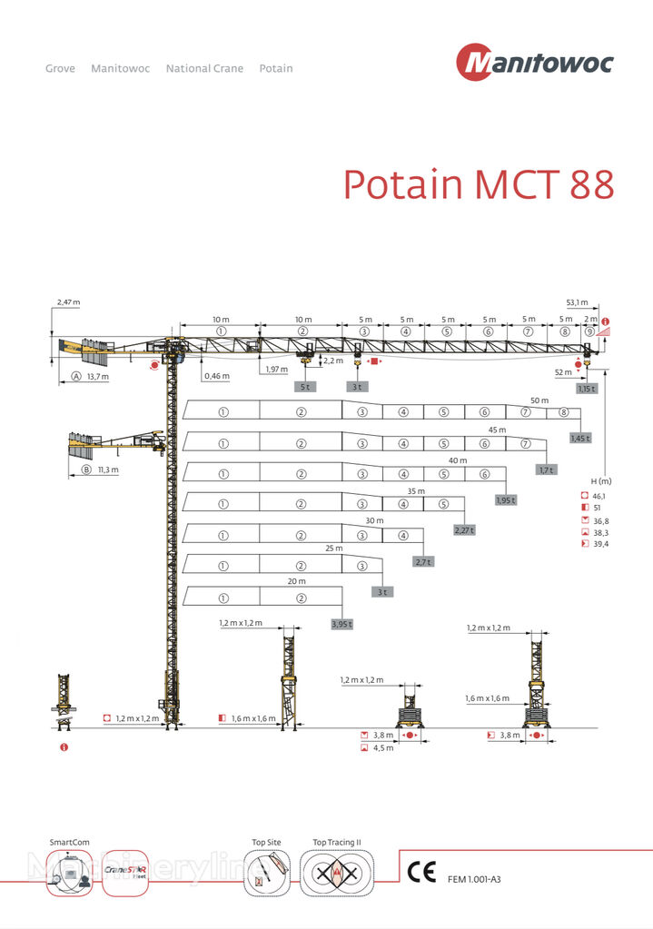vežový žeriav Potain MCT 88